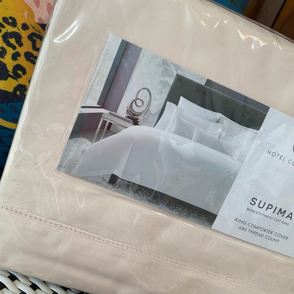 Hotel Collection Supima Cotton 680 Thread Count King Duvet Cover ✨ Pale Pink - Picture 15 of 17
